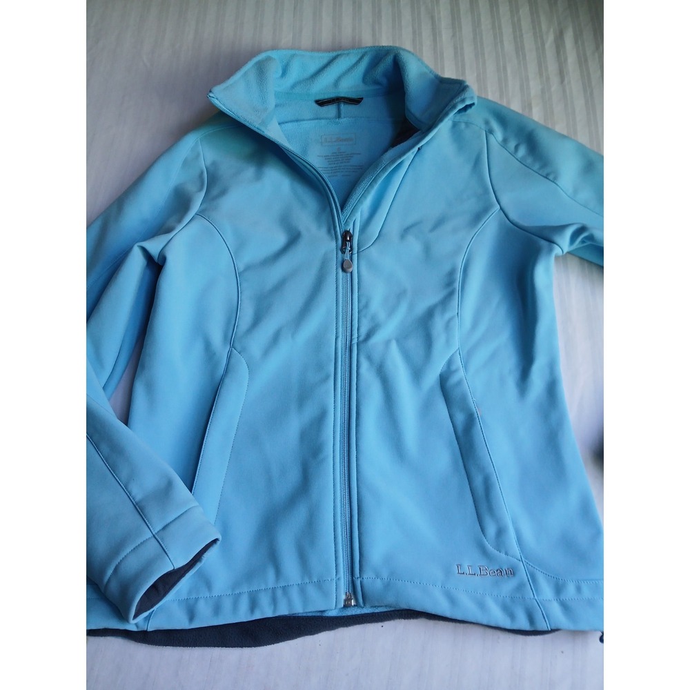 LL Bean Jacket Womens Small Soft Shell Water Repellent  Fleece Lined Zip Pockets